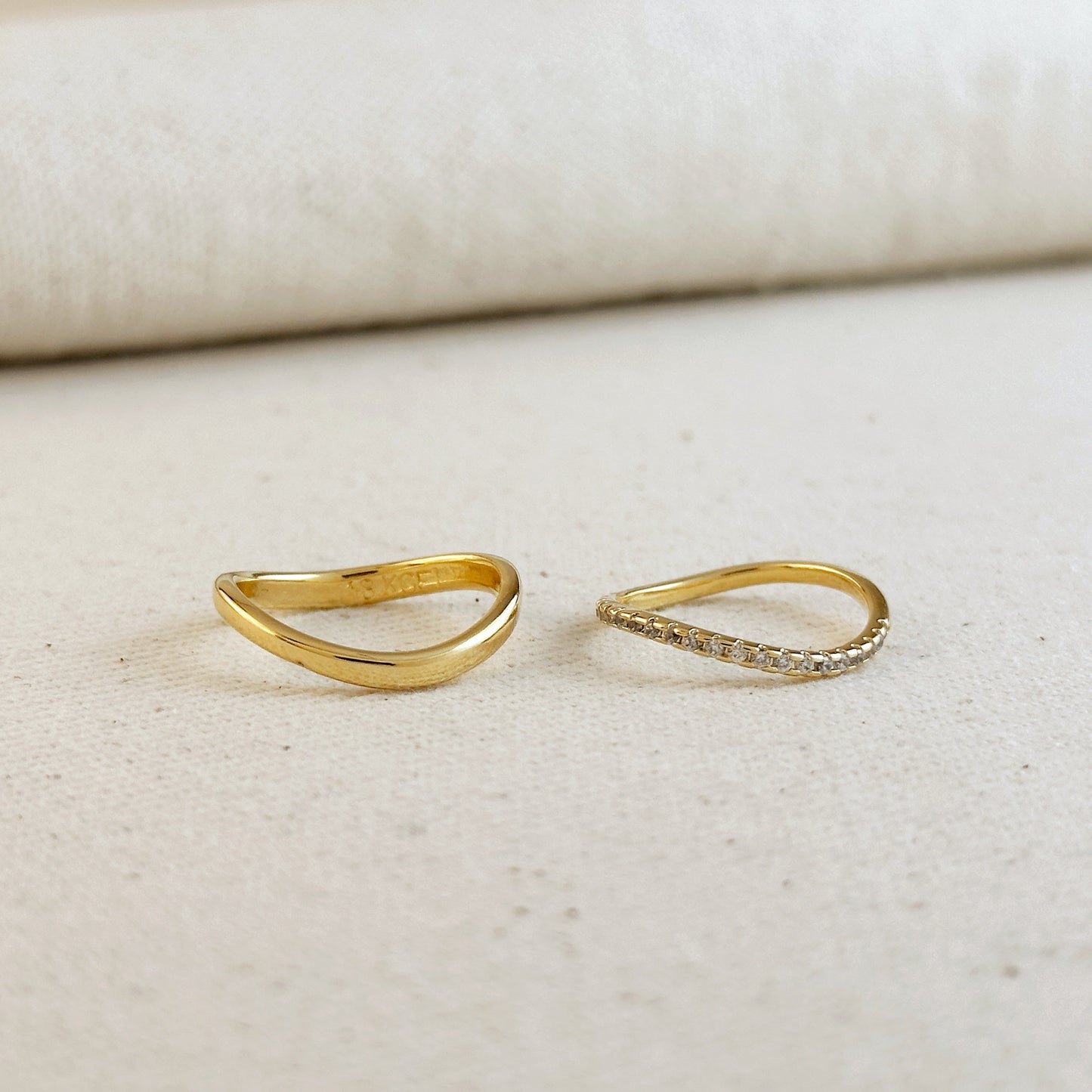 18k Gold Filled Stackable Wave Ring