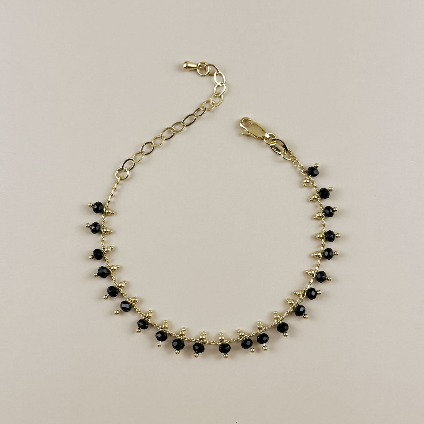 Black Beaded Bracelet for Women - Elegant Statement Jewelry