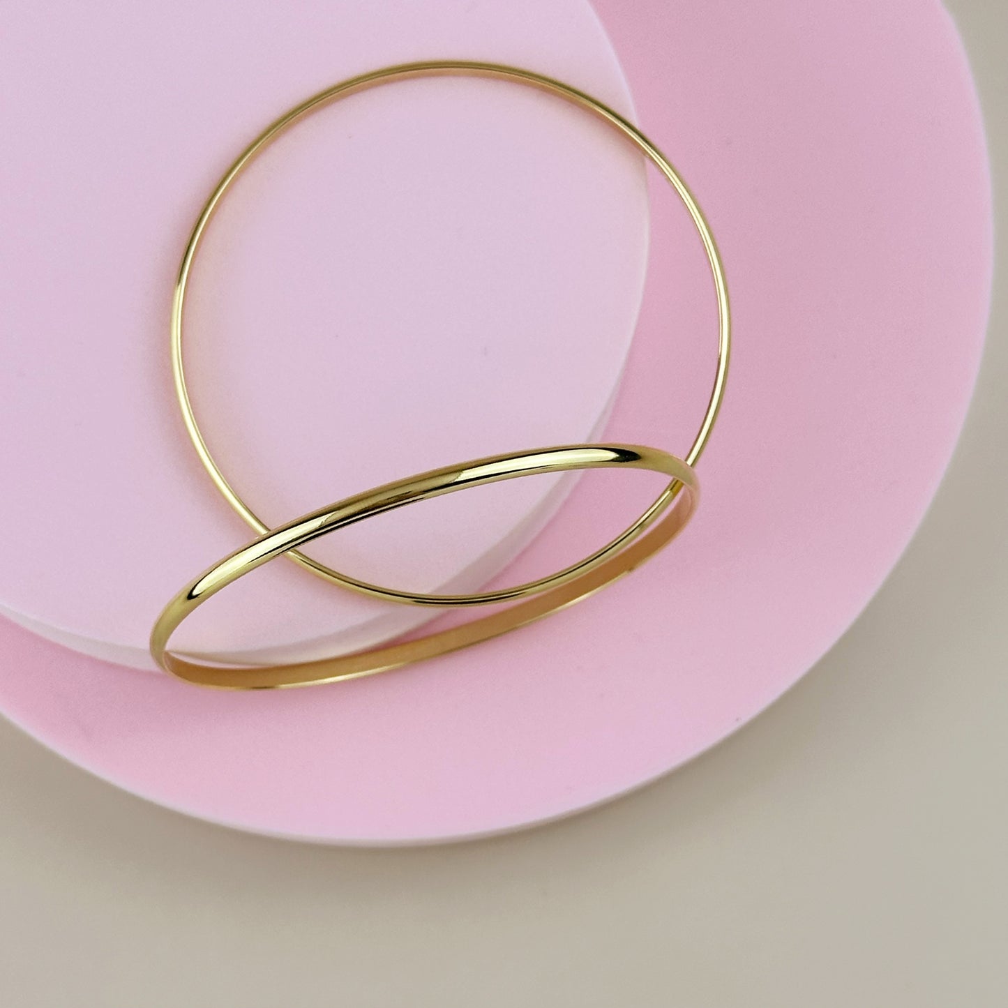 Classic Bangle Bracelet - Smooth Polished 1.8mm Wide Band for Women