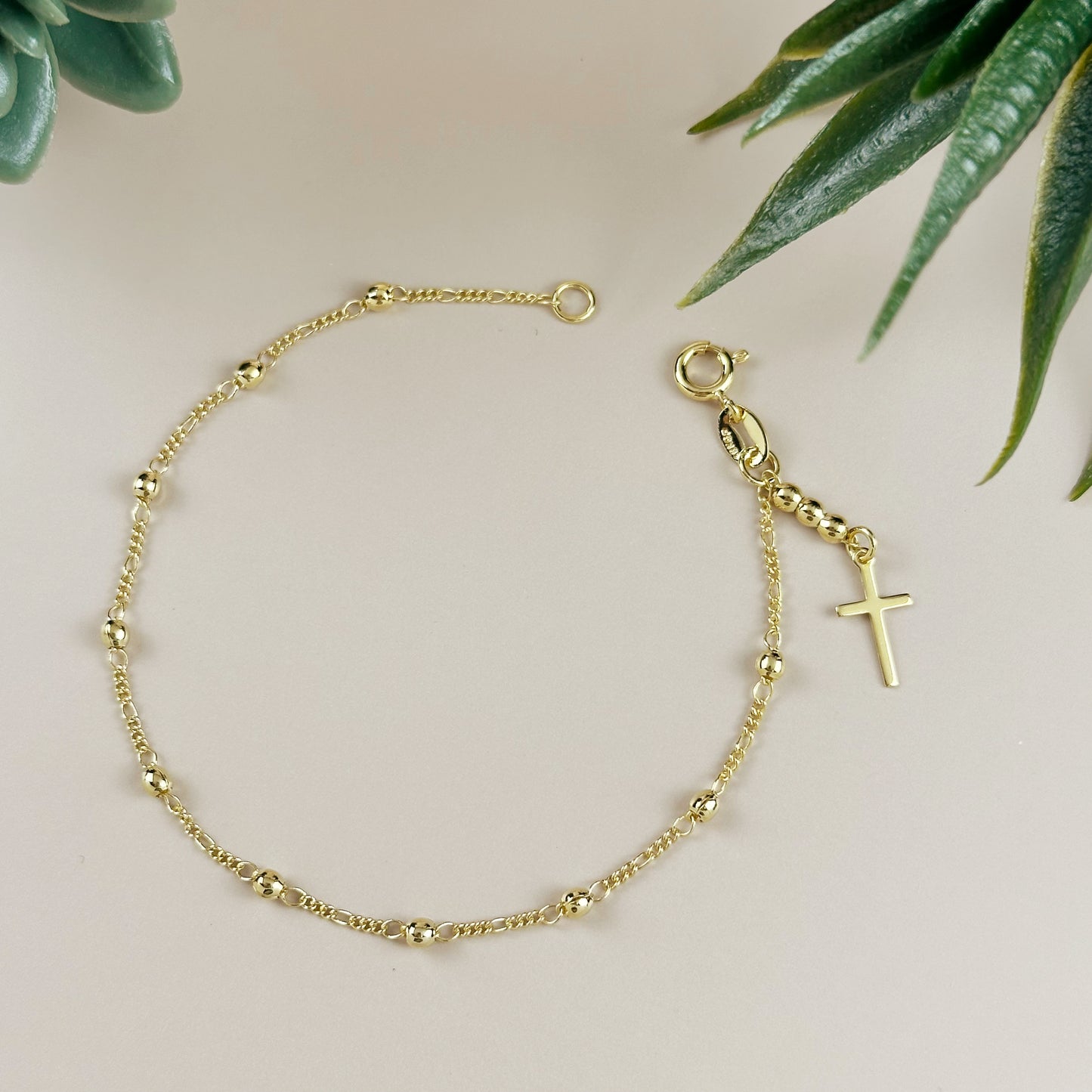 Cross Bracelet for Women - Beaded Religious Jewelry with Faith Charm