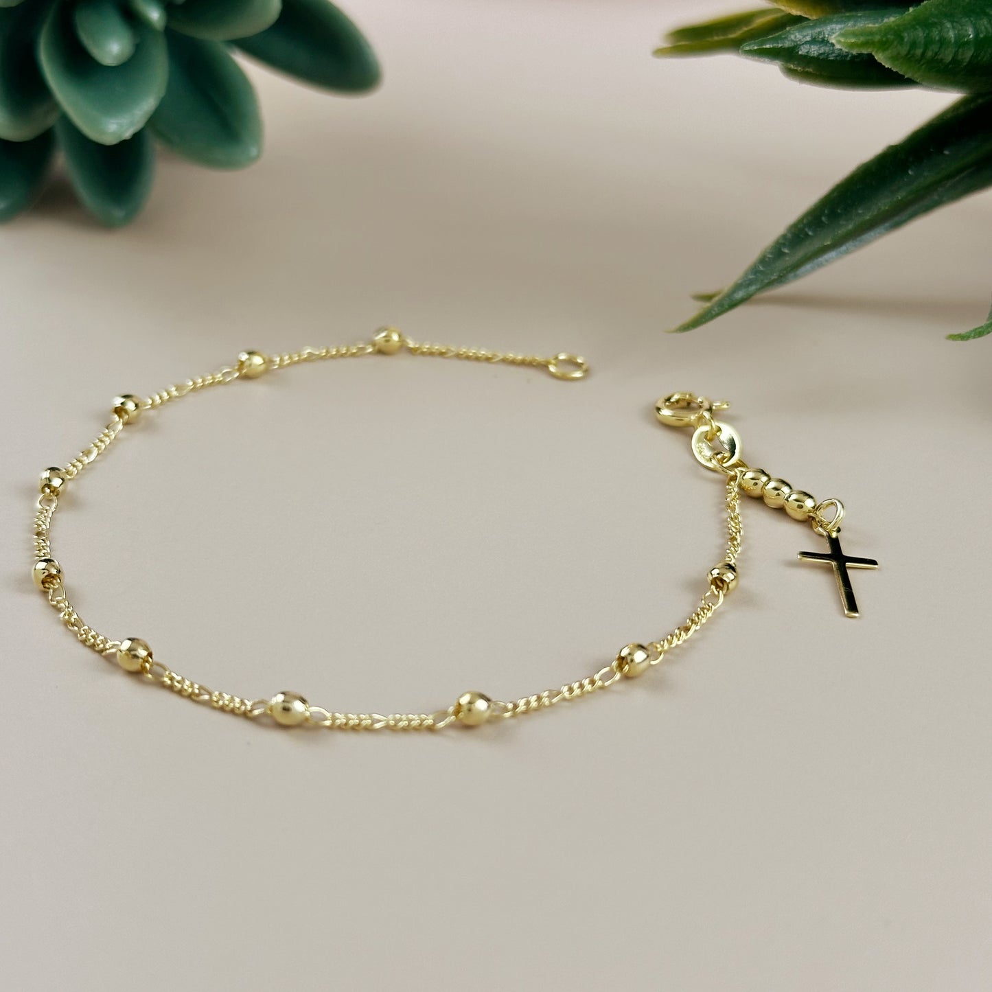 Cross Bracelet for Women - Beaded Religious Jewelry with Faith Charm