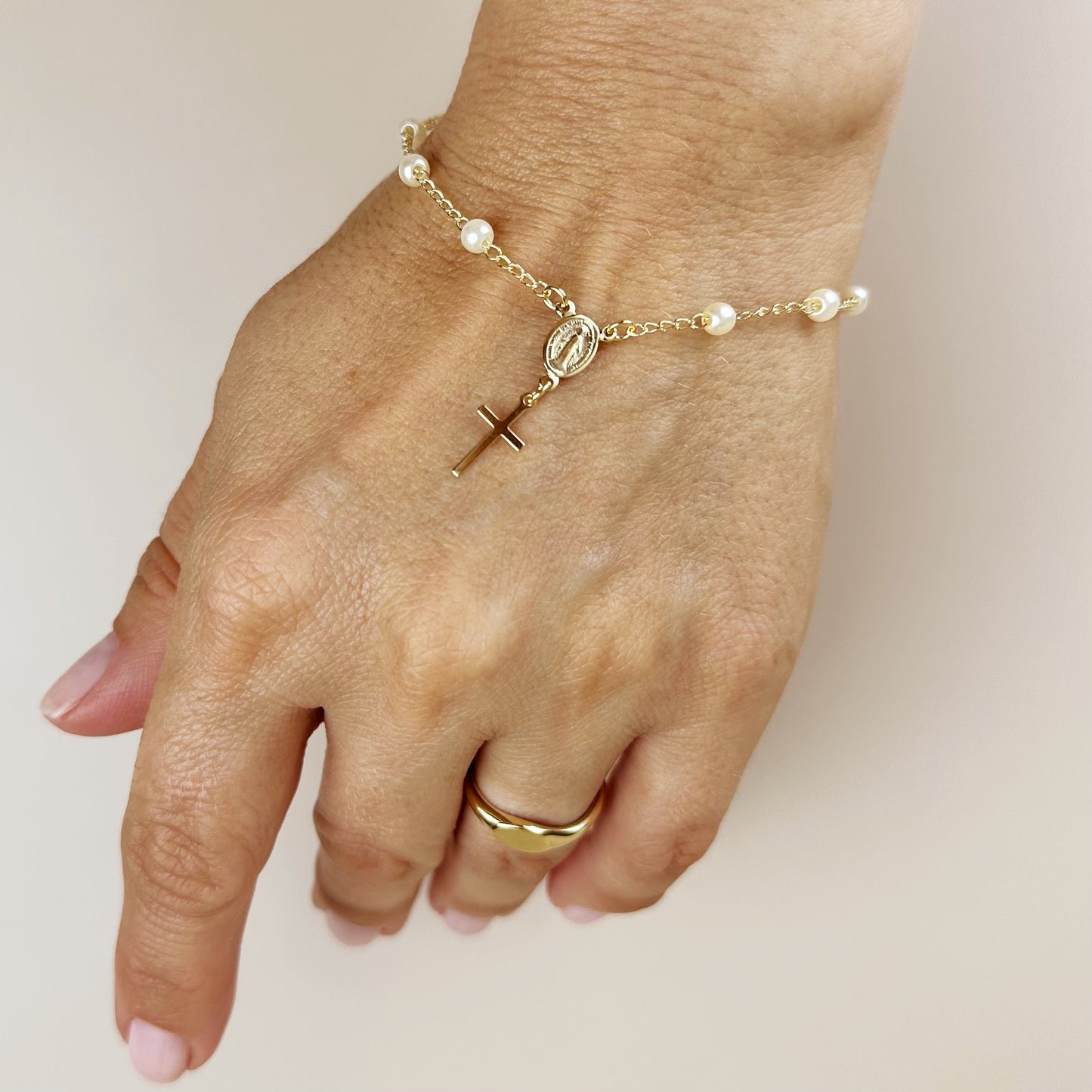 Pearl Rosary Bracelet - Faith Meets Fashion
