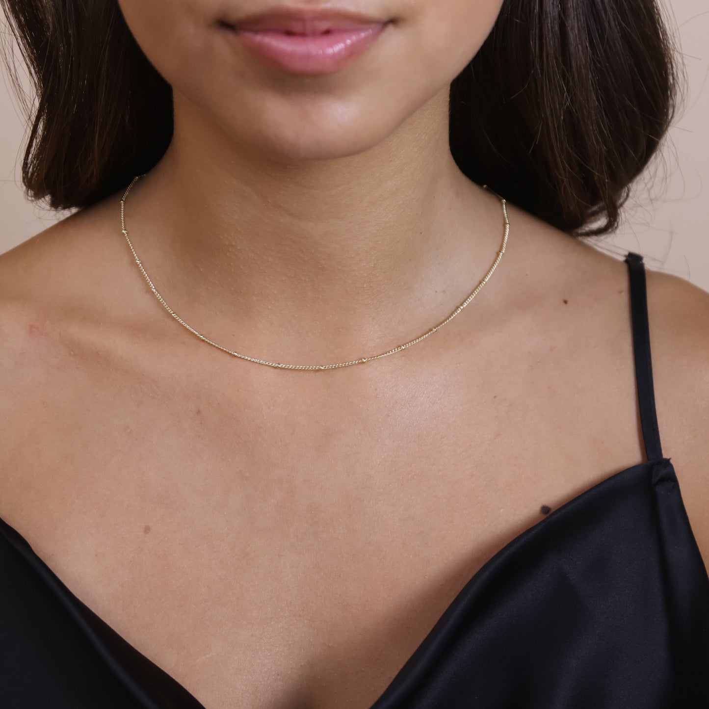 Satellite Chain Necklace - 1mm Thin Layering Chain for Women