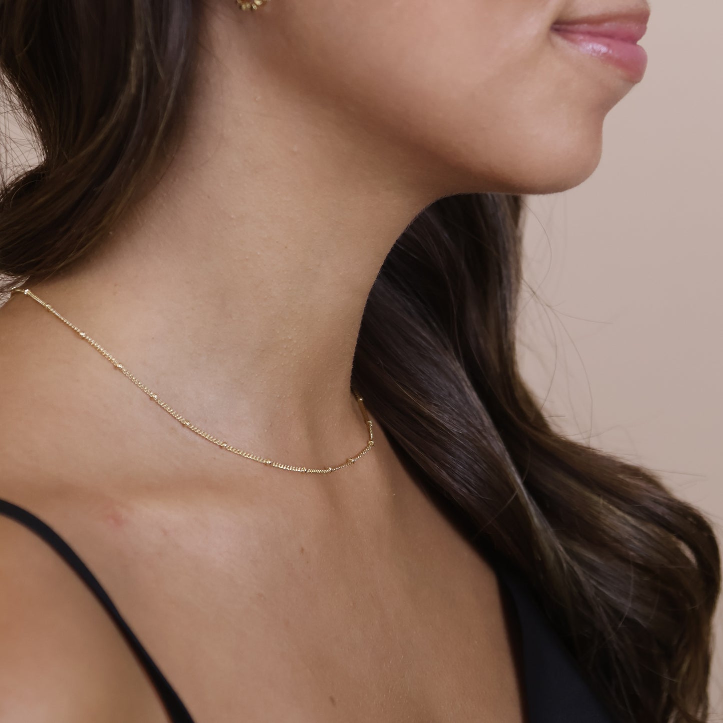 Satellite Chain Necklace - 1mm Thin Layering Chain for Women