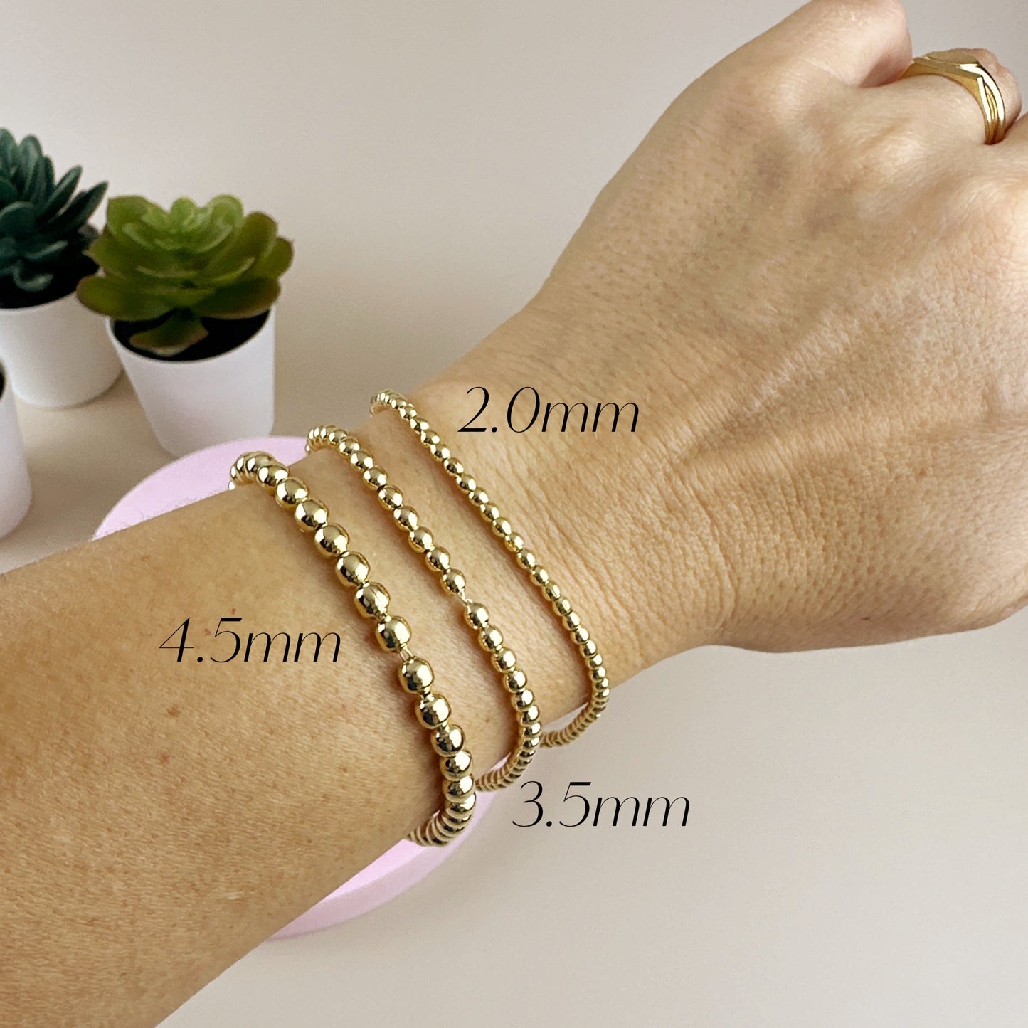 Beaded Bracelet for Women - 2.5mm Ball Bead Chain Bracelet