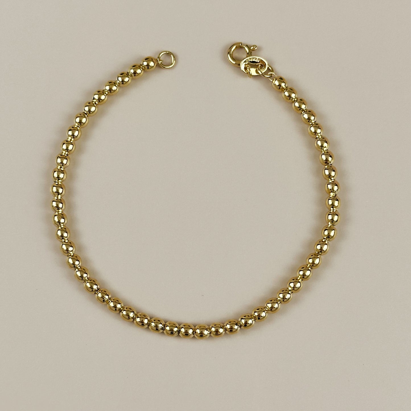 Beaded Bracelet - 3.5mm Gold Ball Bracelet for Women