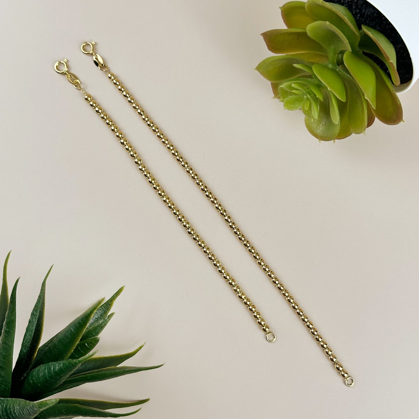 Beaded Bracelet - 3.5mm Gold Ball Bracelet for Women