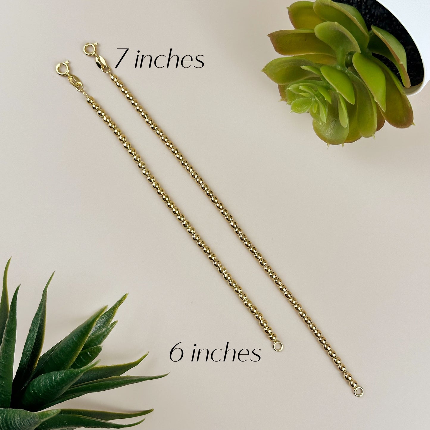 Beaded Bracelet - 3.5mm Gold Ball Bracelet for Women