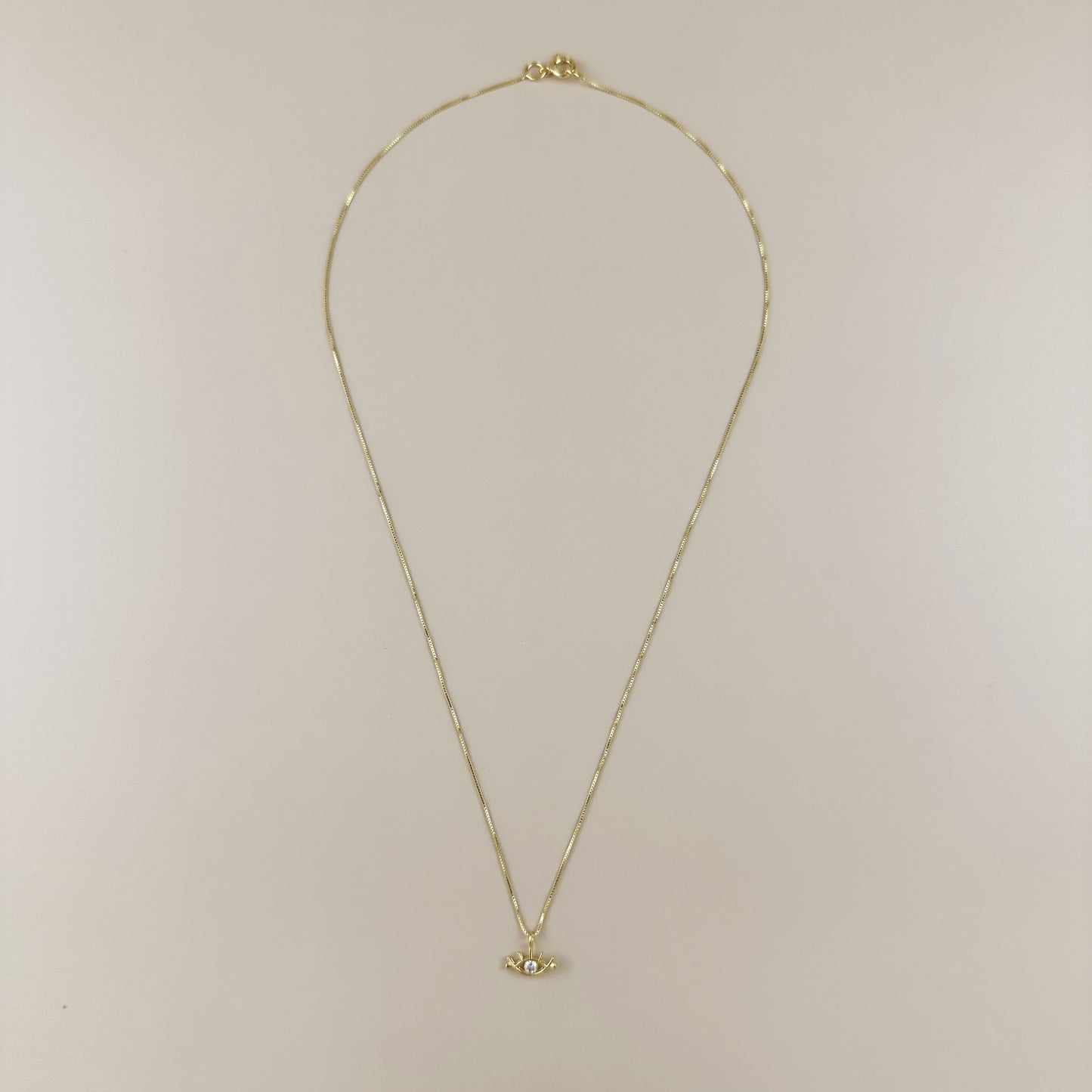 Dainty Eye Necklace with Cubic Zirconia - Evil Eye Protection Jewelry, Hypoallergenic & Water-Resistant