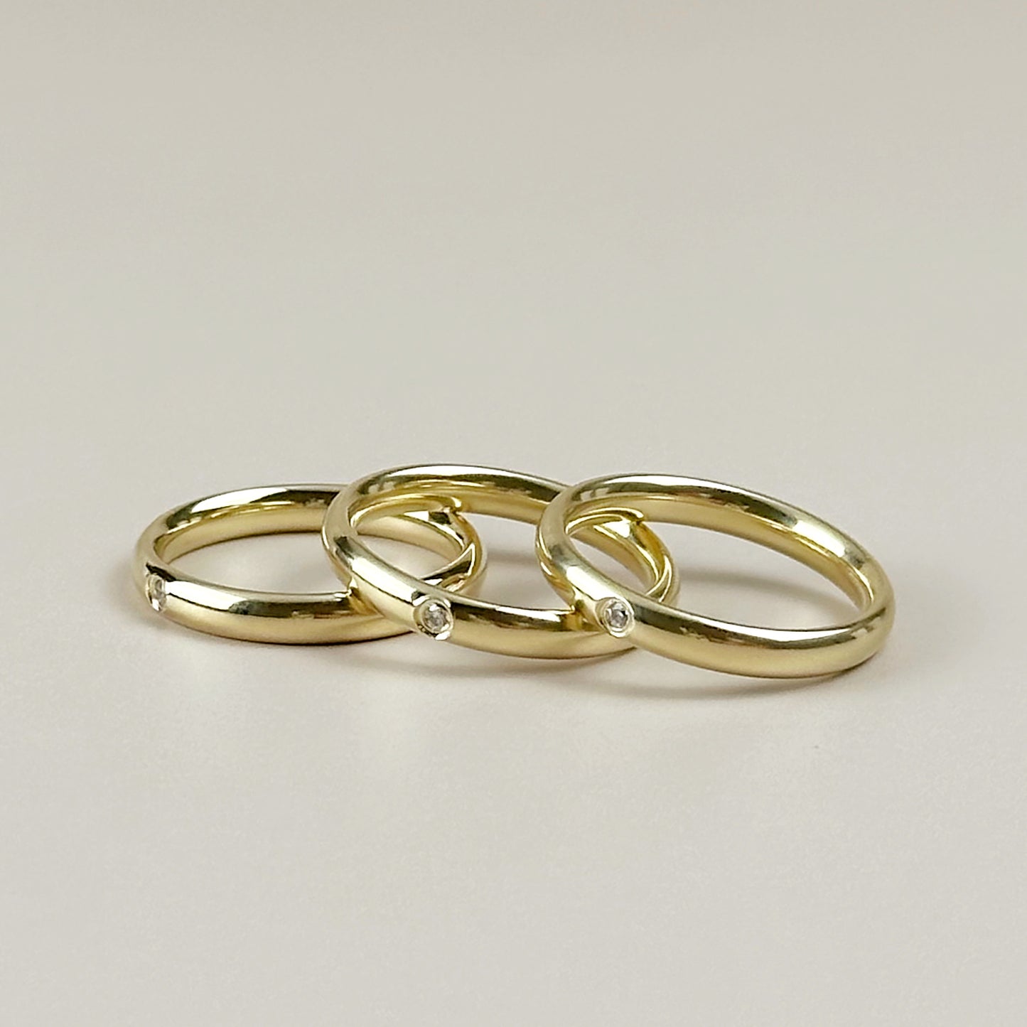 18K Gold Filled CZ Ring - AAAAA Cubic Zirconia Band Ring for Women