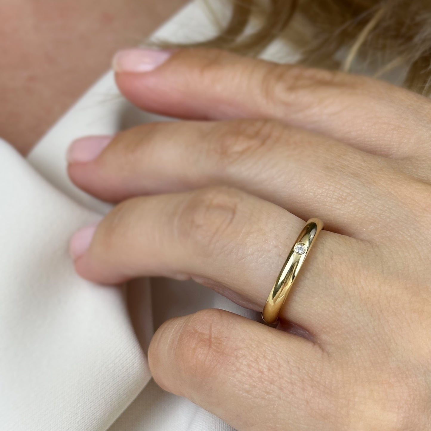 18K Gold Filled CZ Ring - AAAAA Cubic Zirconia Band Ring for Women
