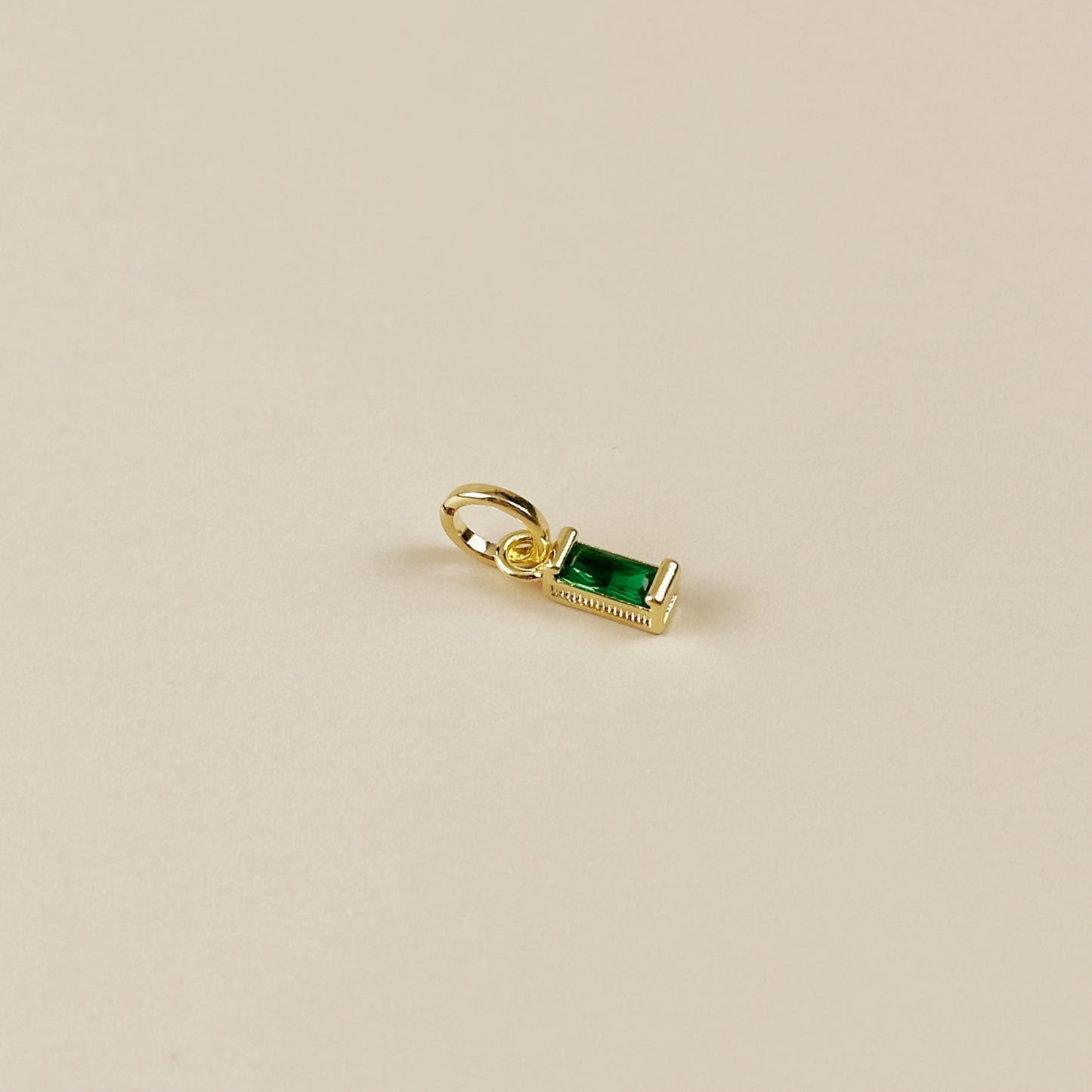 Birthstone Pendant - Baguette CZ Charm for Necklaces