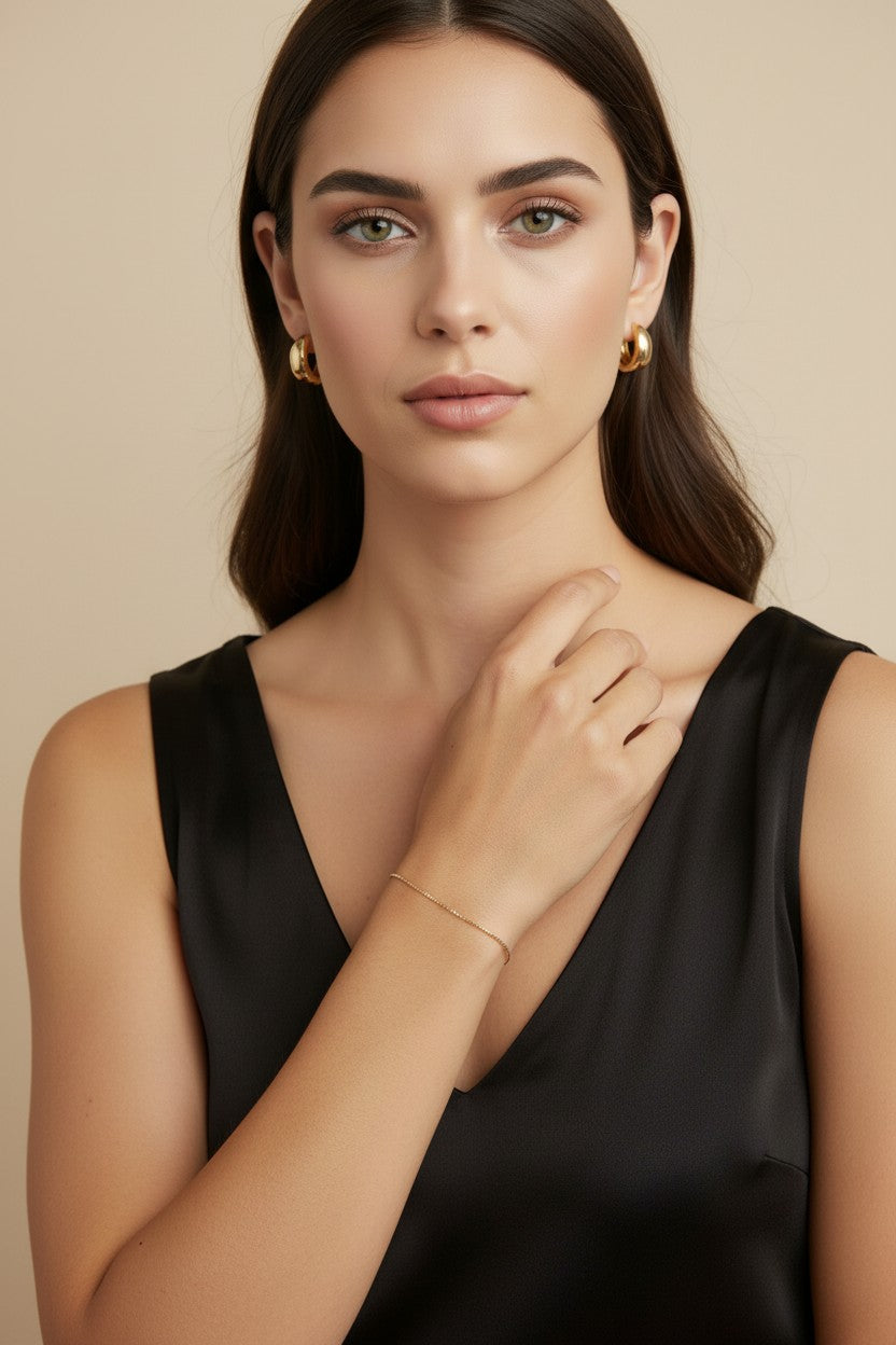 Box Chain Bracelet - Delicate 1mm Minimalist Jewelry for Women