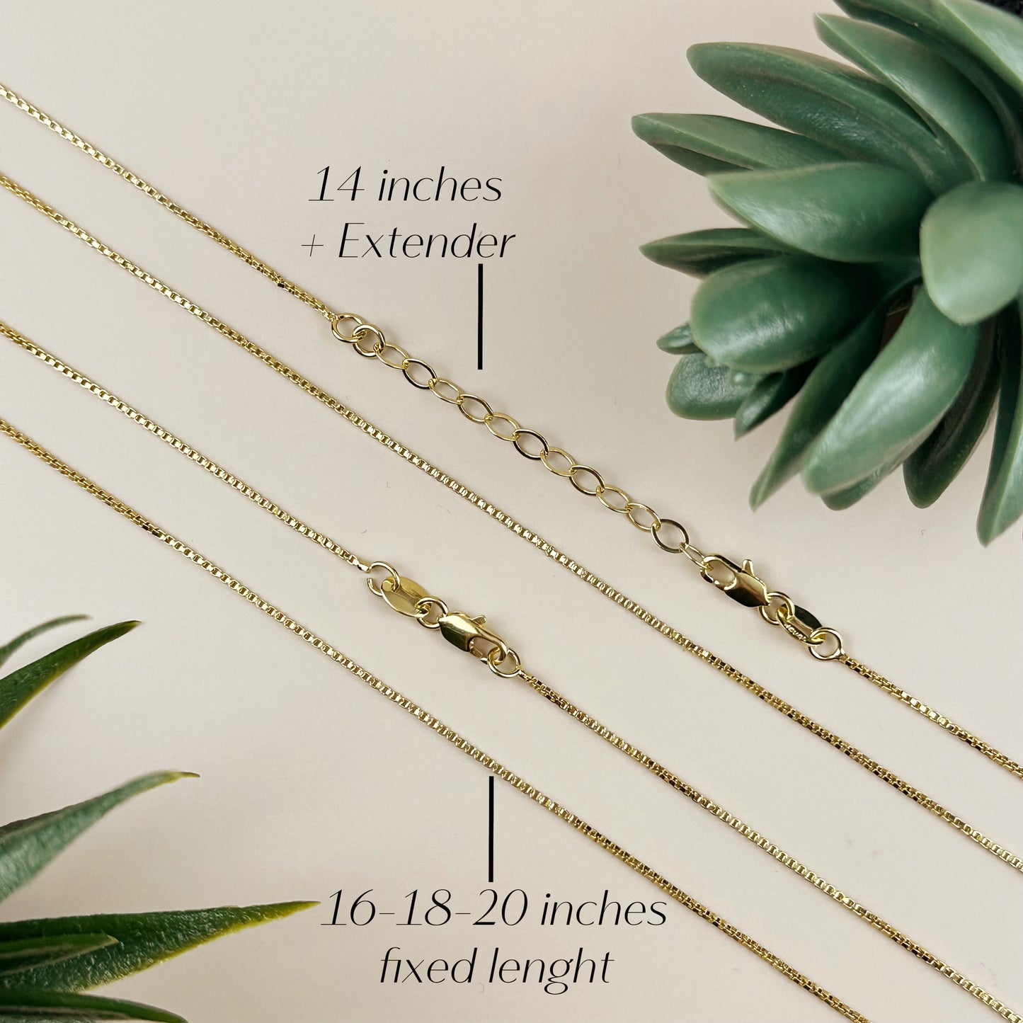Box Chain Necklace for Women - 1mm Delicate Gold Chain