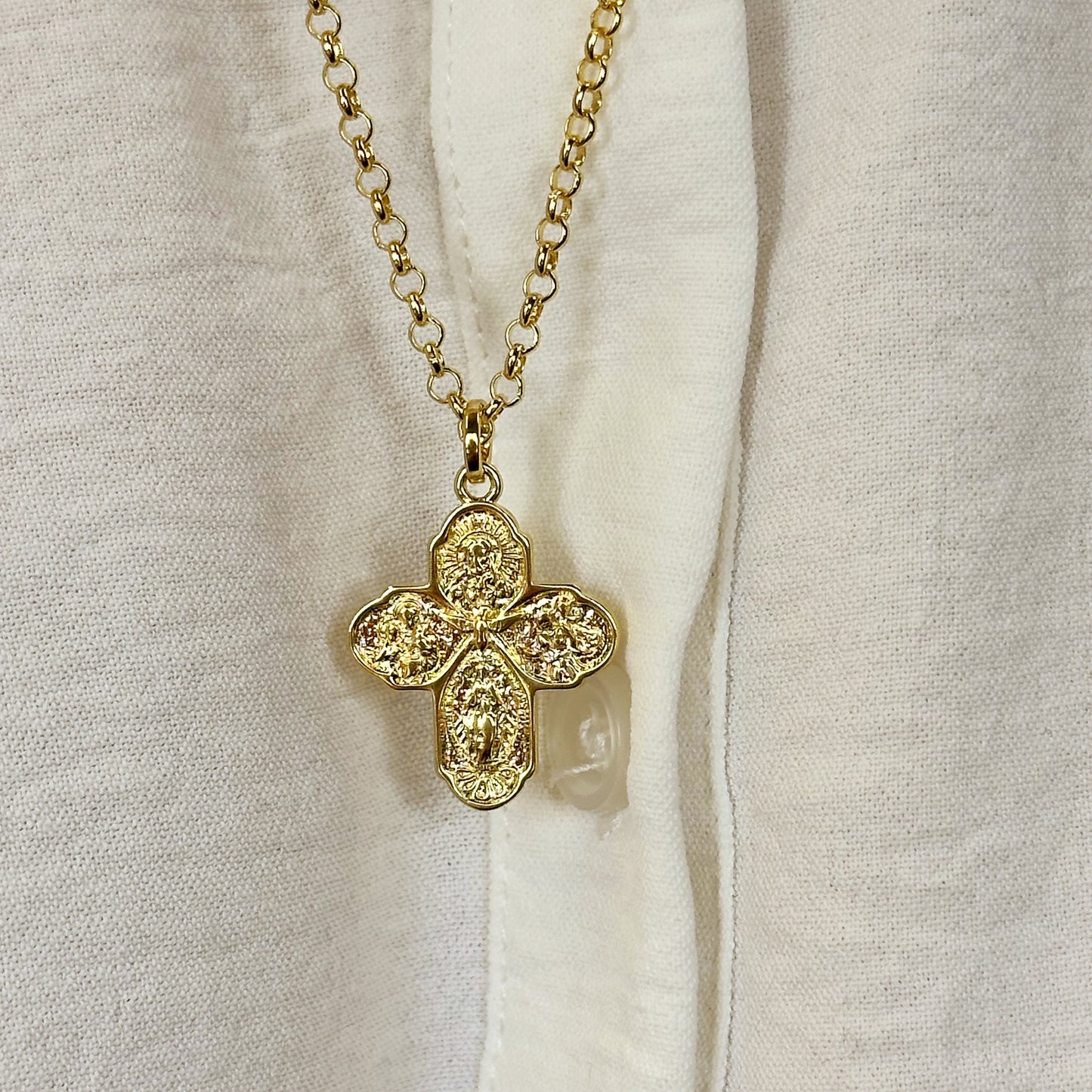 Stunning Double-Sided Catholic Cross Pendant