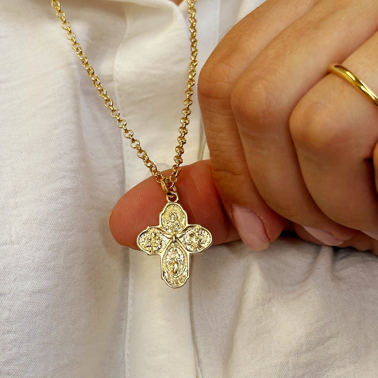 Stunning Double-Sided Catholic Cross Pendant