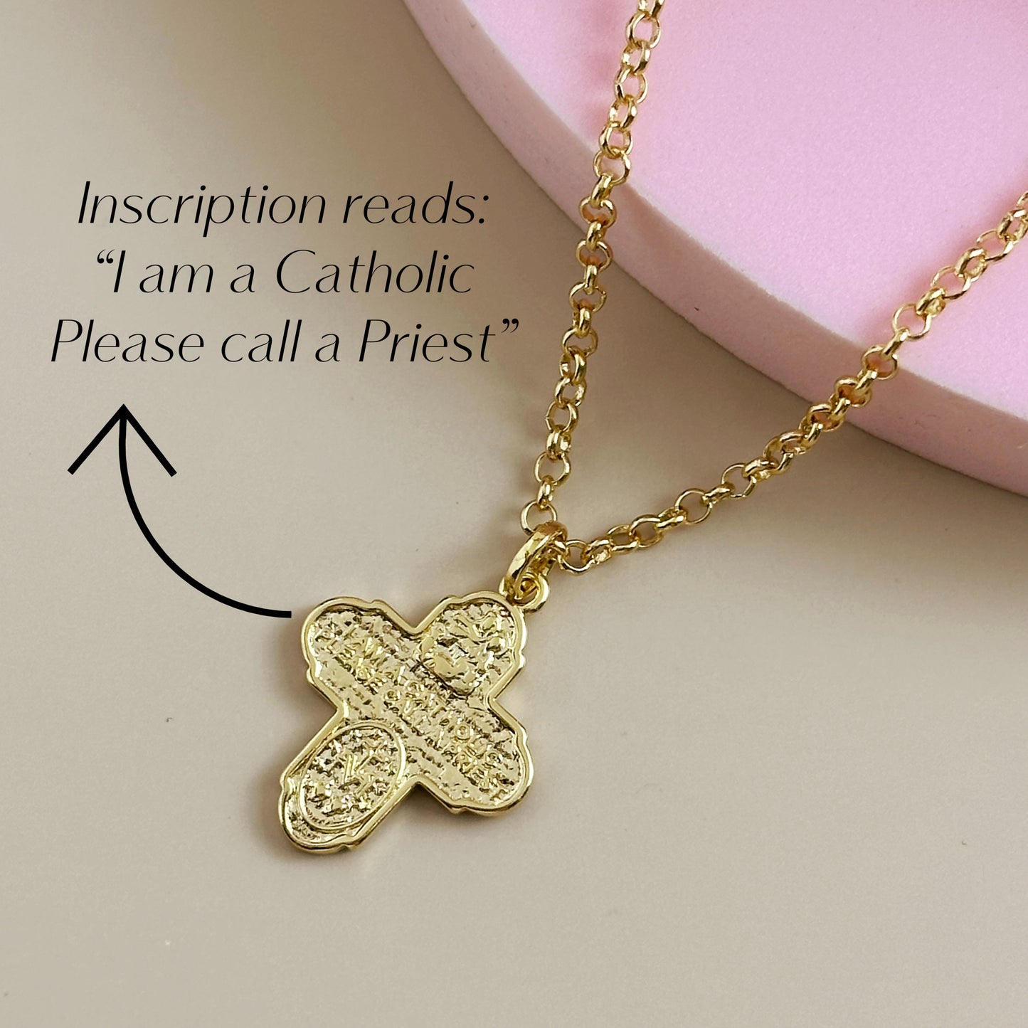 Stunning Double-Sided Catholic Cross Pendant