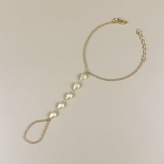 Baroque Pearl Hand Chain - Unique Pearl Body Jewelry for Women