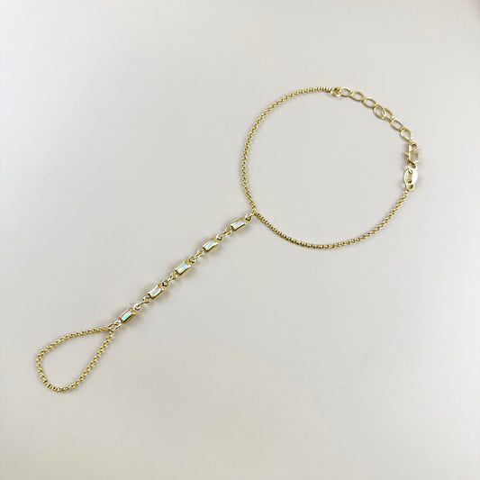 18k Gold Filled Mother of Pearl Hand Chain
