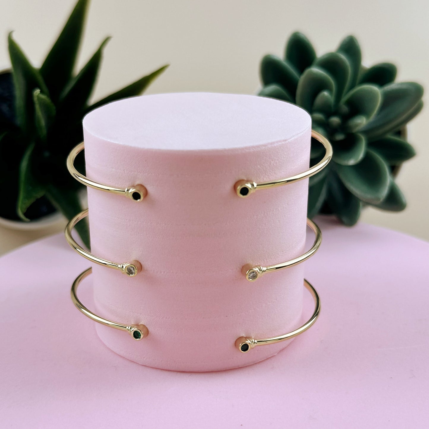 Open CZ Cuff Bracelet - Adjustable Statement Bracelet for Women