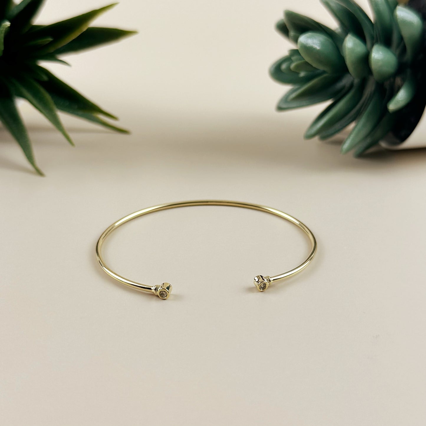 Open CZ Cuff Bracelet - Adjustable Statement Bracelet for Women