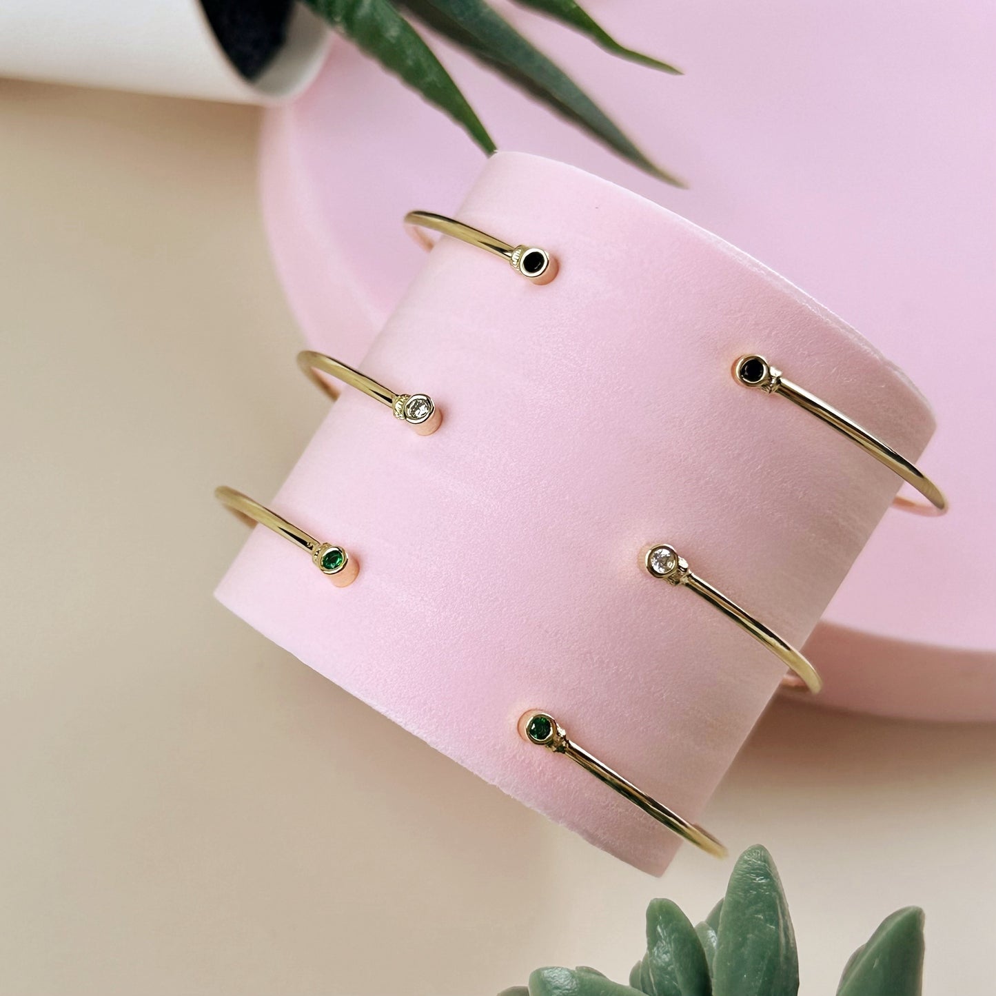 Open CZ Cuff Bracelet - Adjustable Statement Bracelet for Women