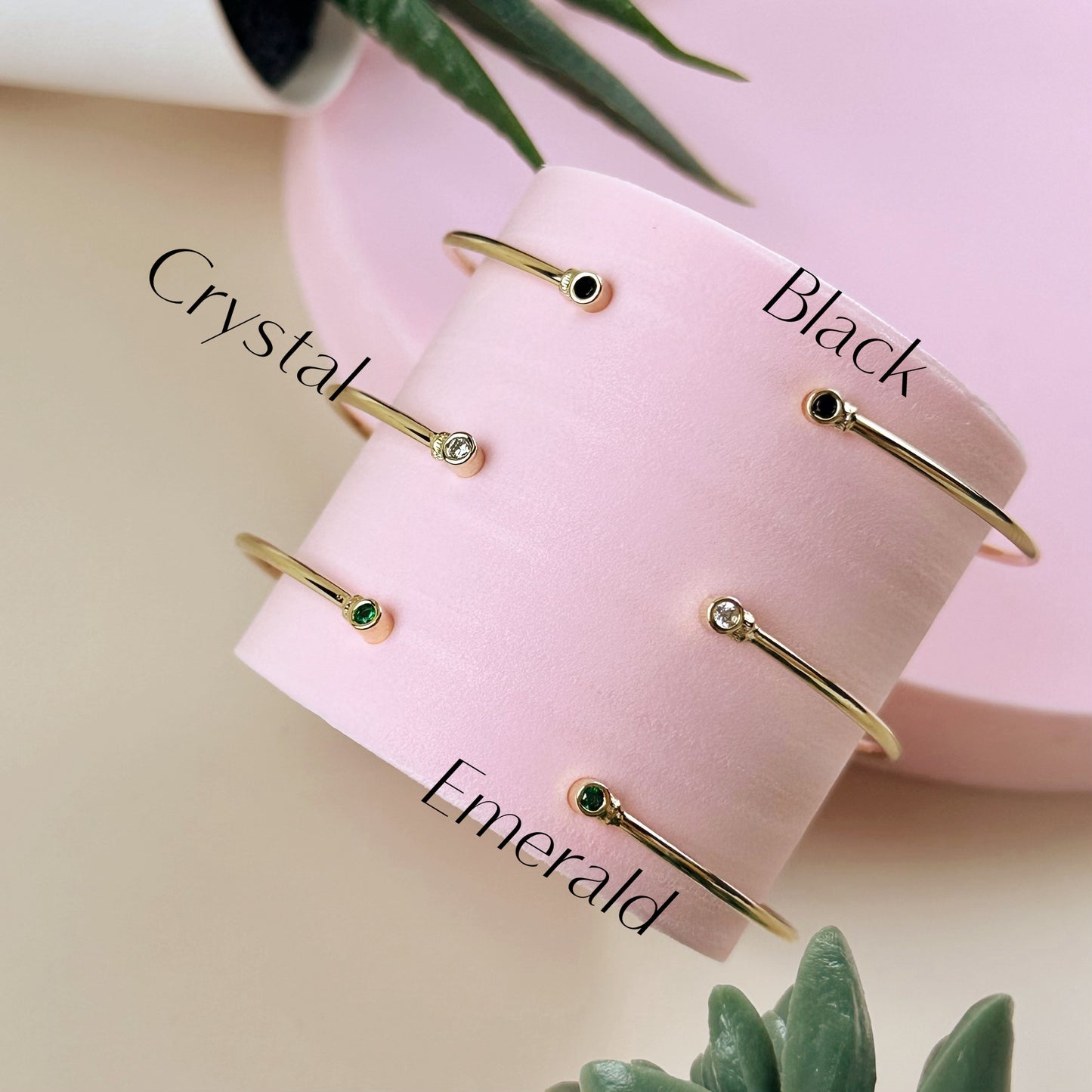 Open CZ Cuff Bracelet - Adjustable Statement Bracelet for Women