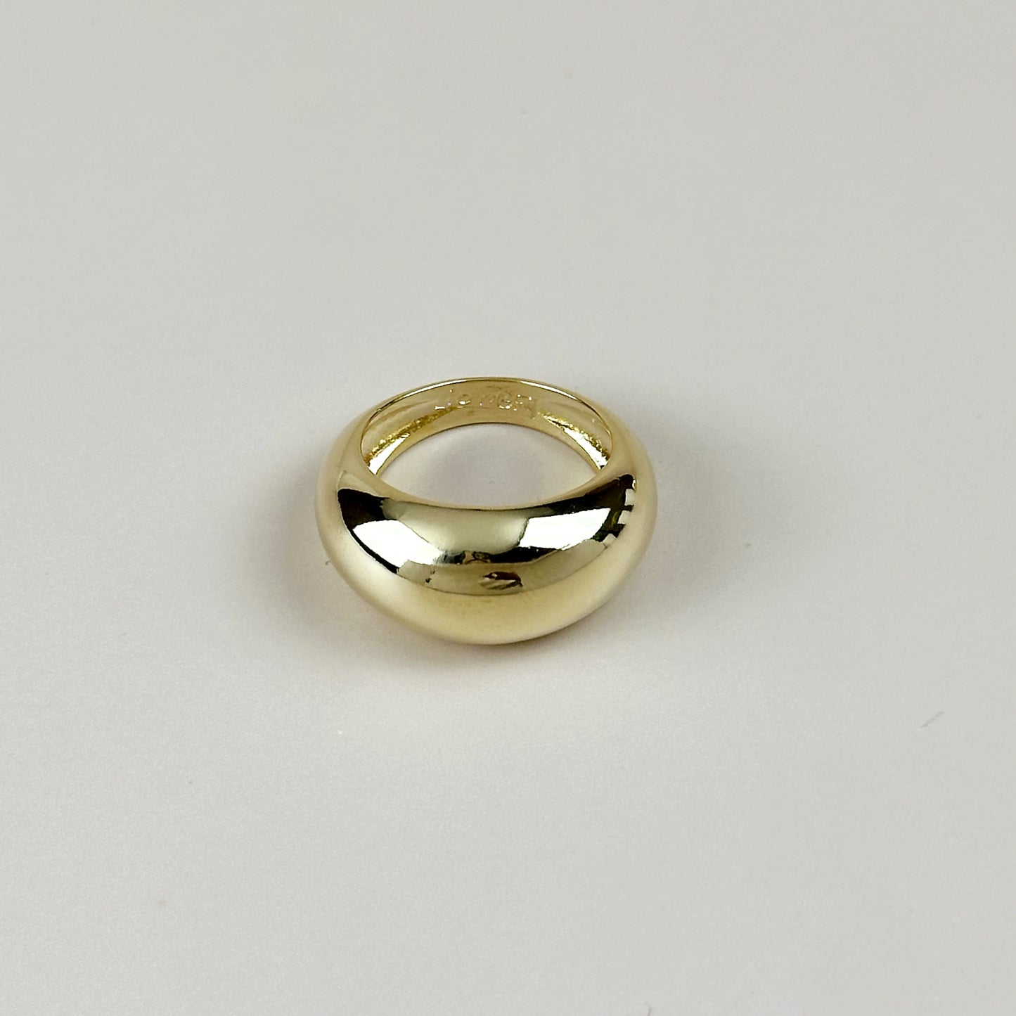 18K Gold Filled Dome Ring - Polished Statement Ring for Women