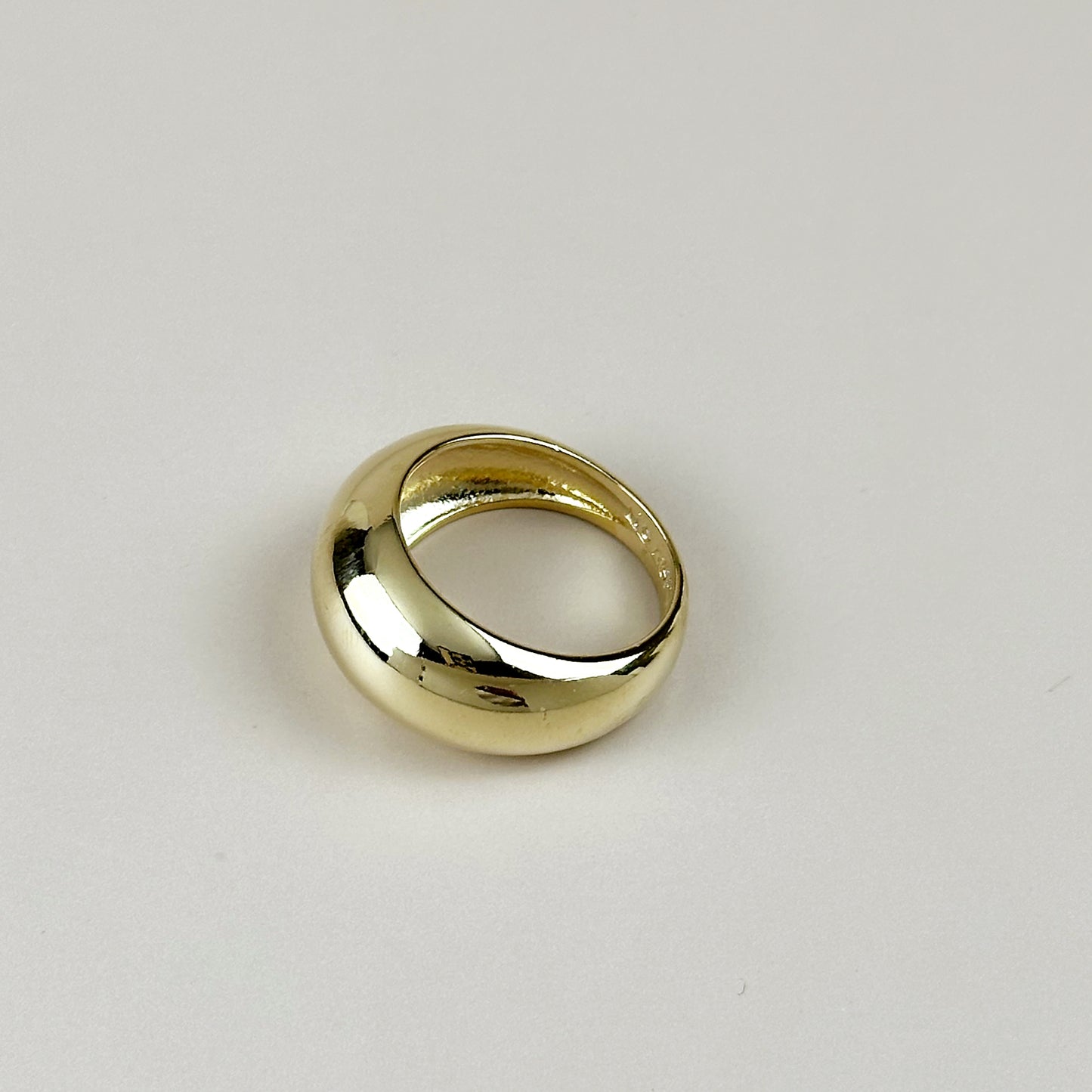 18K Gold Filled Dome Ring - Polished Statement Ring for Women