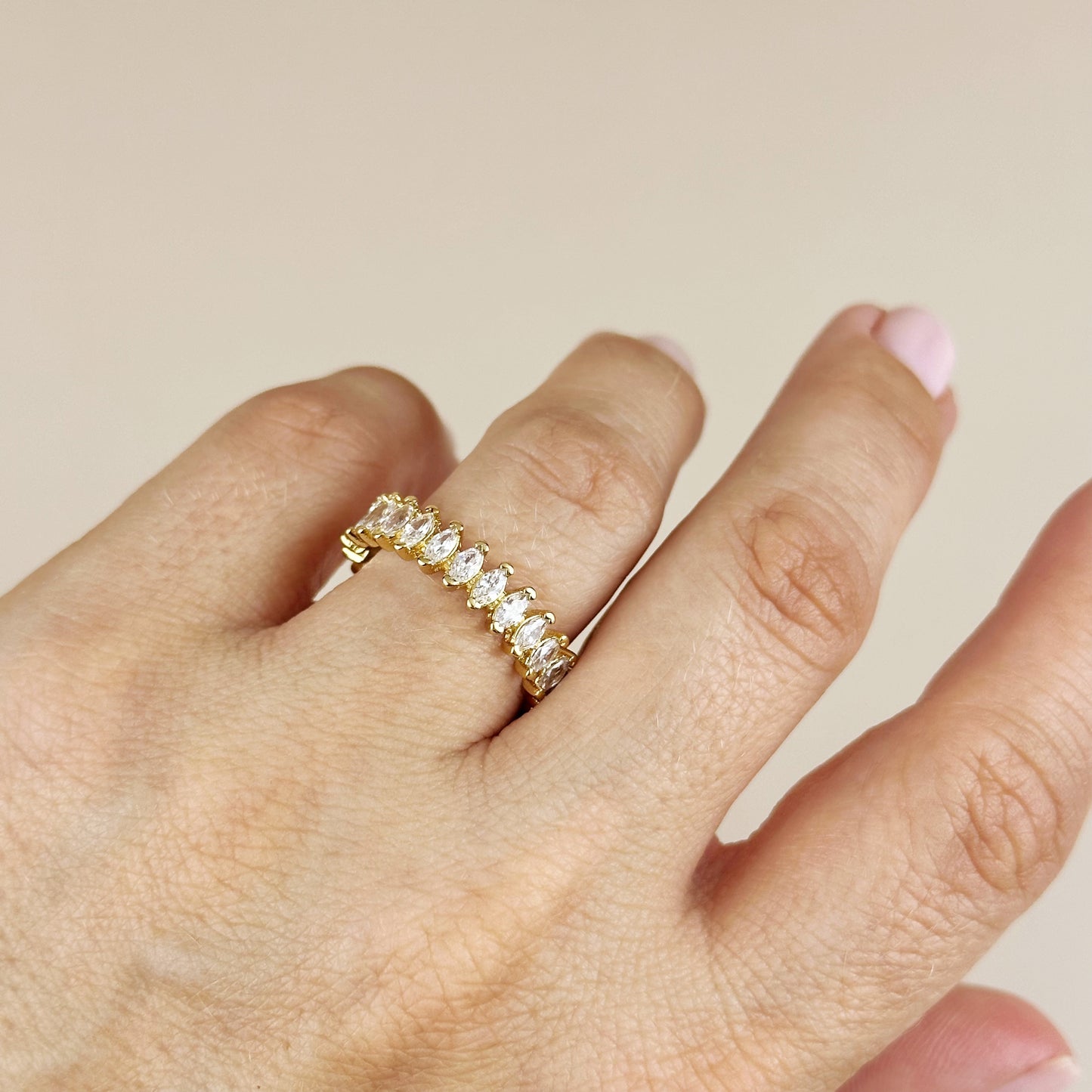 Marquise Eternity Band Ring for Women - CZ Wedding Band