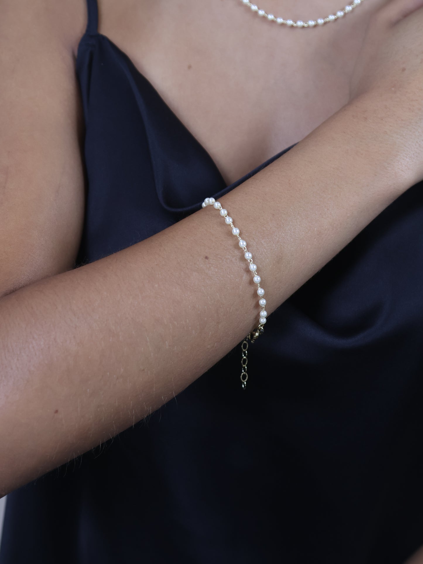 Pearl Bracelet - Elegant 3mm Simulated Pearl Beads for Women