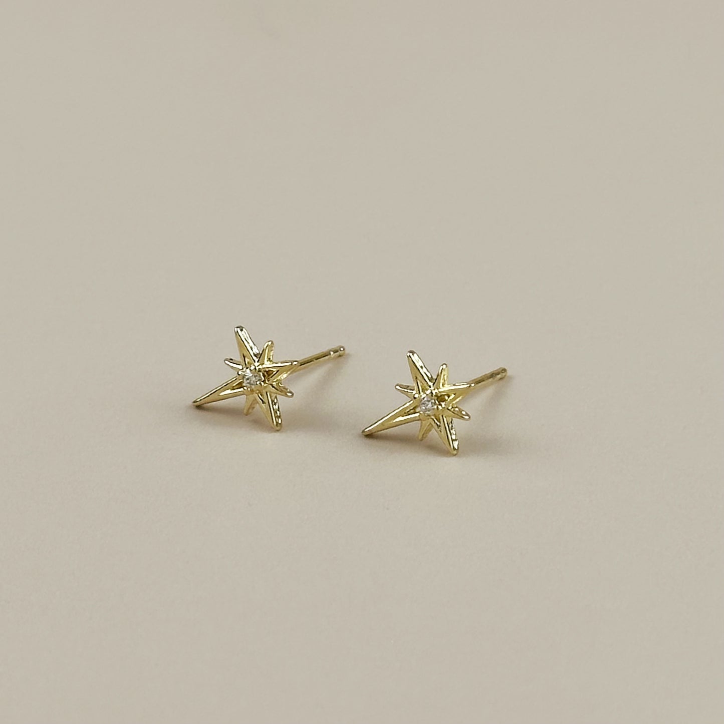 18K Gold Filled Starburst Stud Earrings - Celestial Star Earrings for Women