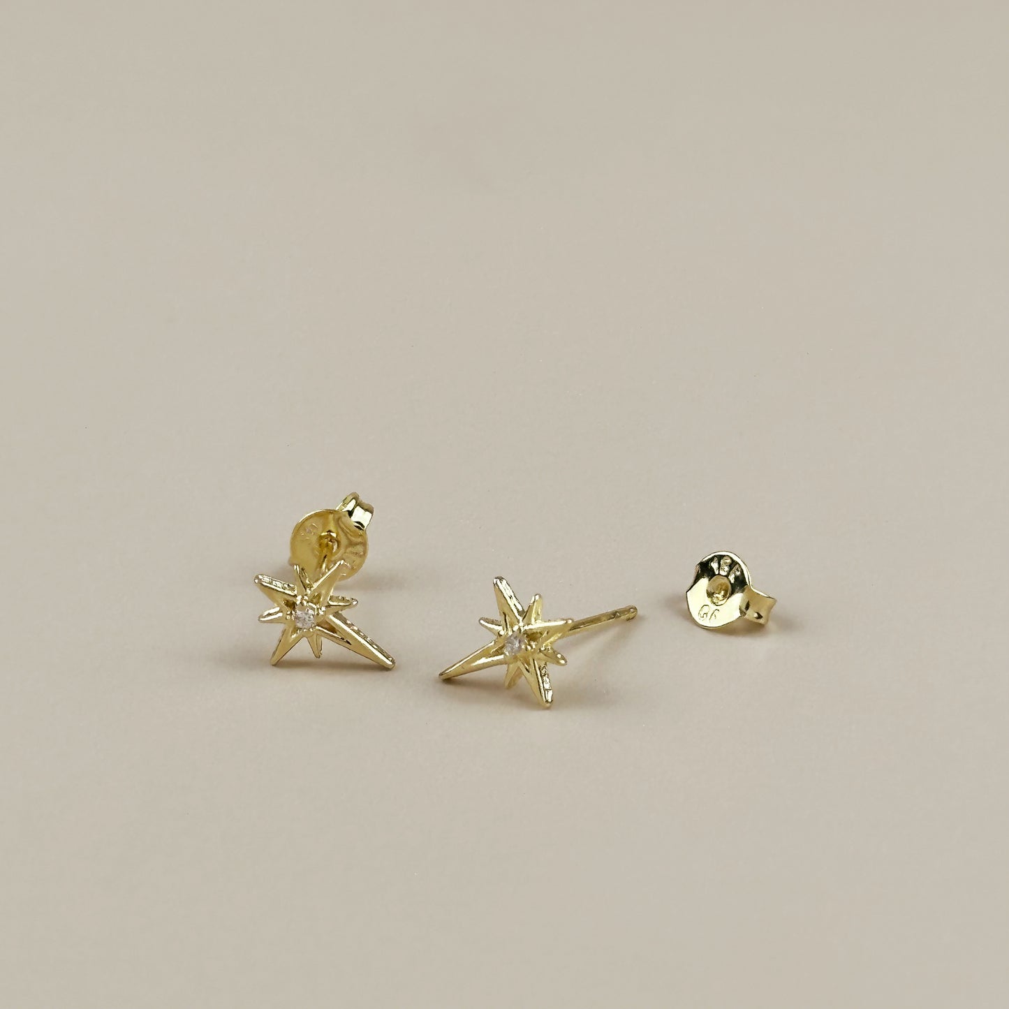 18K Gold Filled Starburst Stud Earrings - Celestial Star Earrings for Women