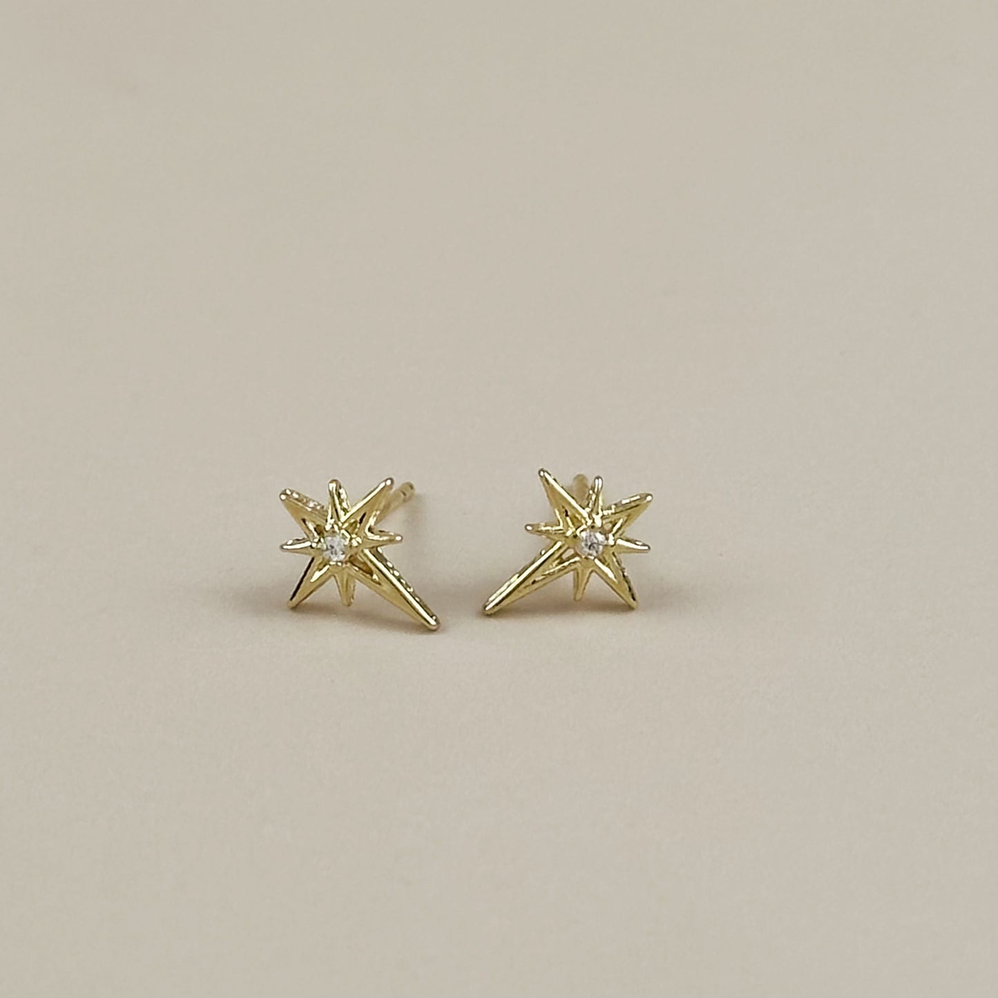 18K Gold Filled Starburst Stud Earrings - Celestial Star Earrings for Women