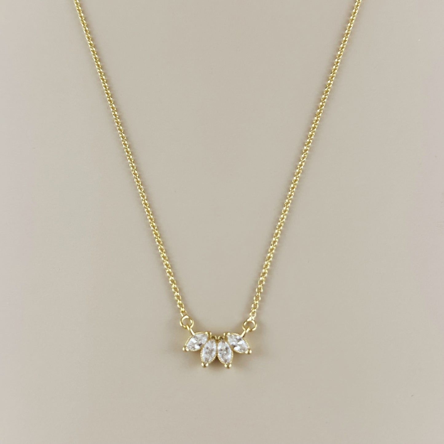 18k Gold Filled CZ Lotus Necklace