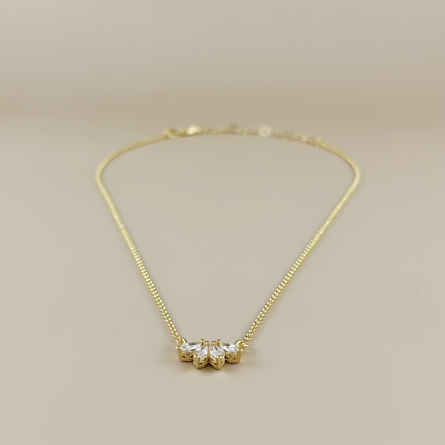 18k Gold Filled CZ Lotus Necklace