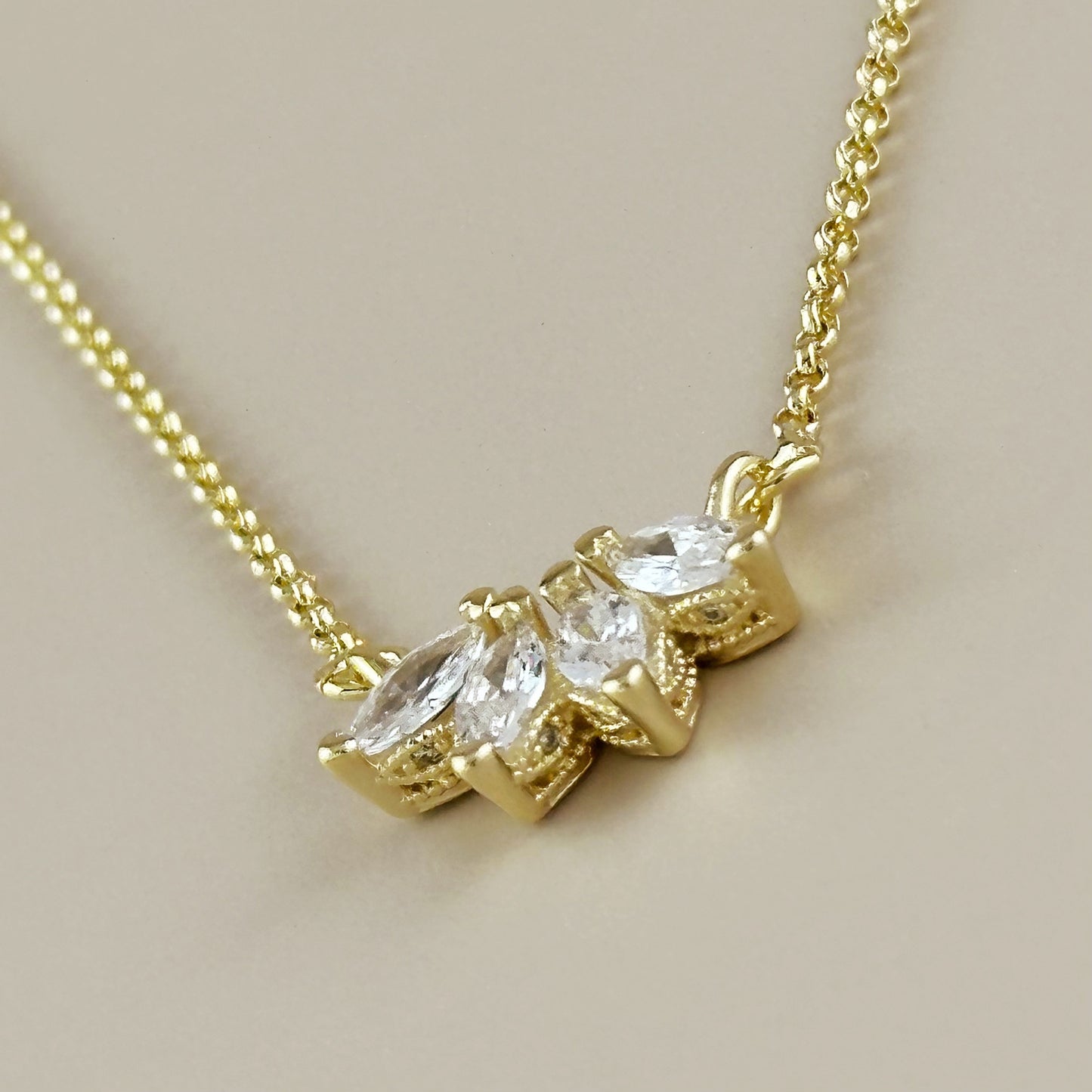 18k Gold Filled CZ Lotus Necklace