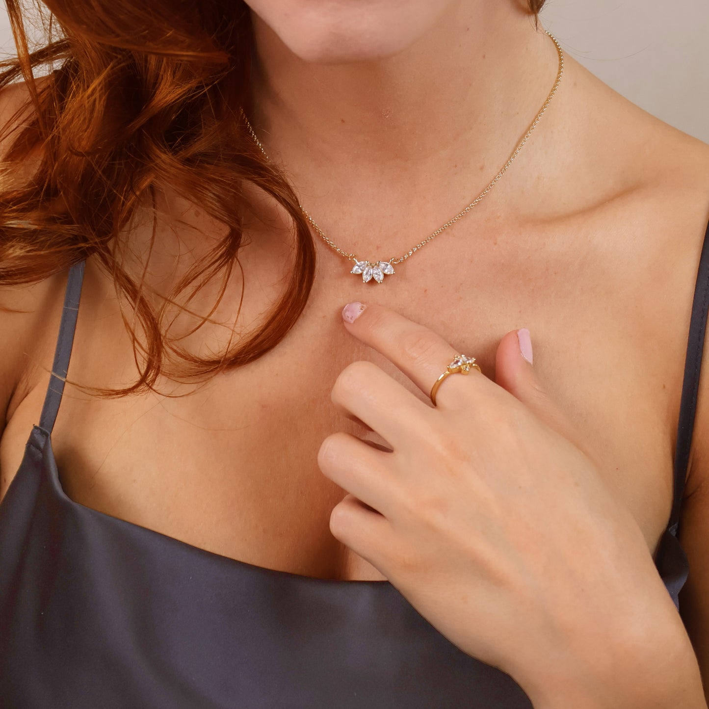 18k Gold Filled CZ Lotus Necklace