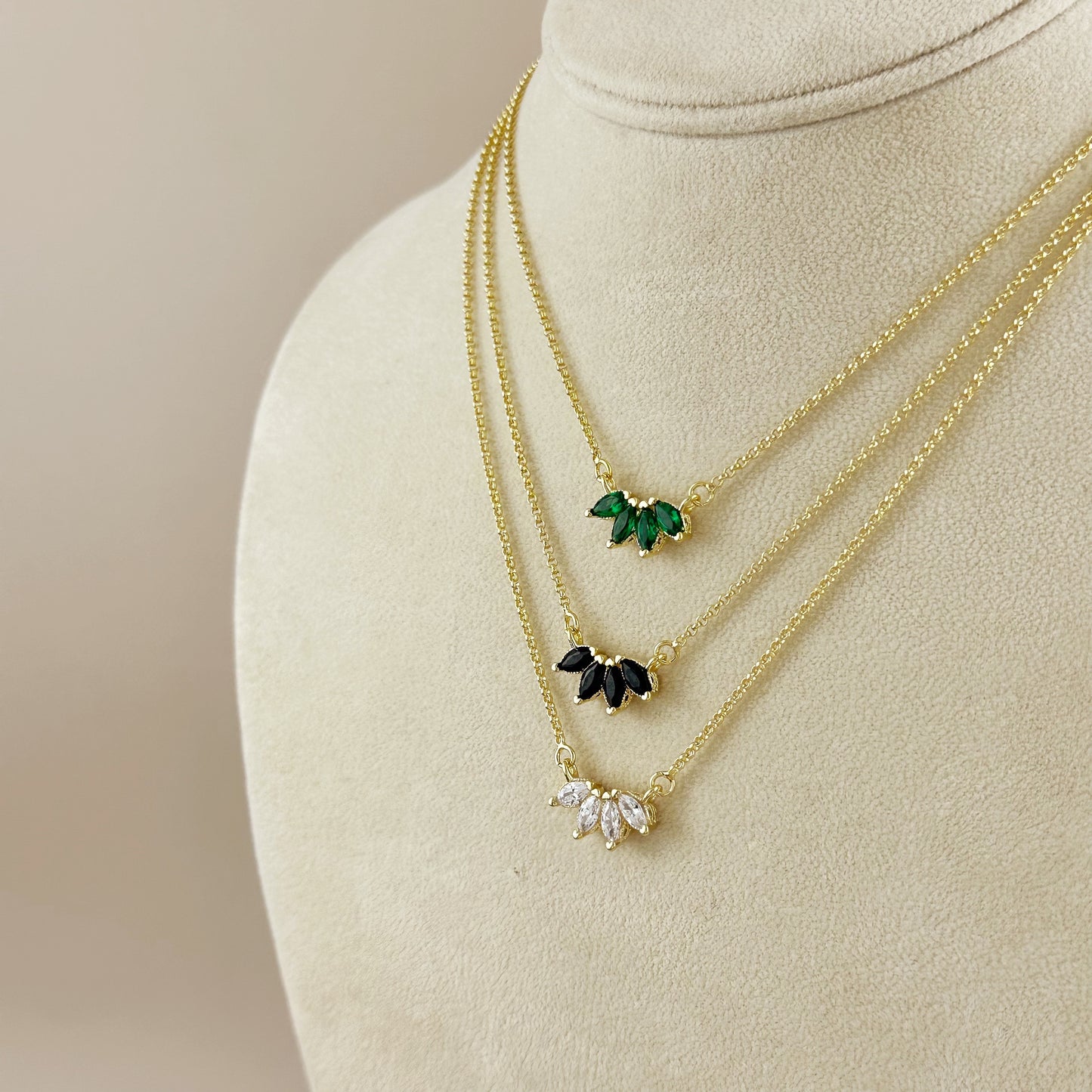 18k Gold Filled CZ Lotus Necklace