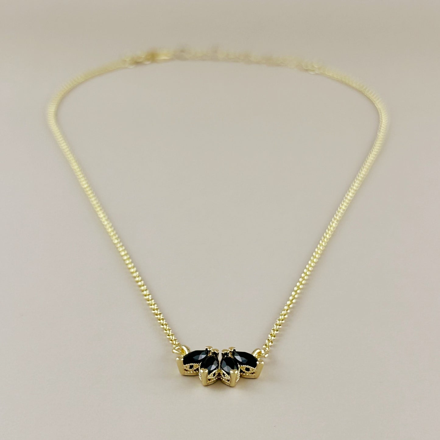 18k Gold Filled CZ Lotus Necklace