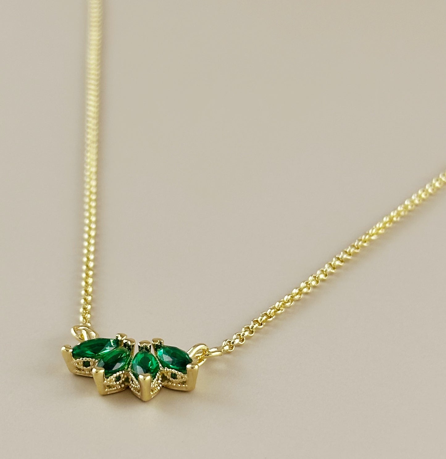 18k Gold Filled CZ Lotus Necklace