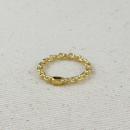 18k Gold Filled Crafted Chain Ring