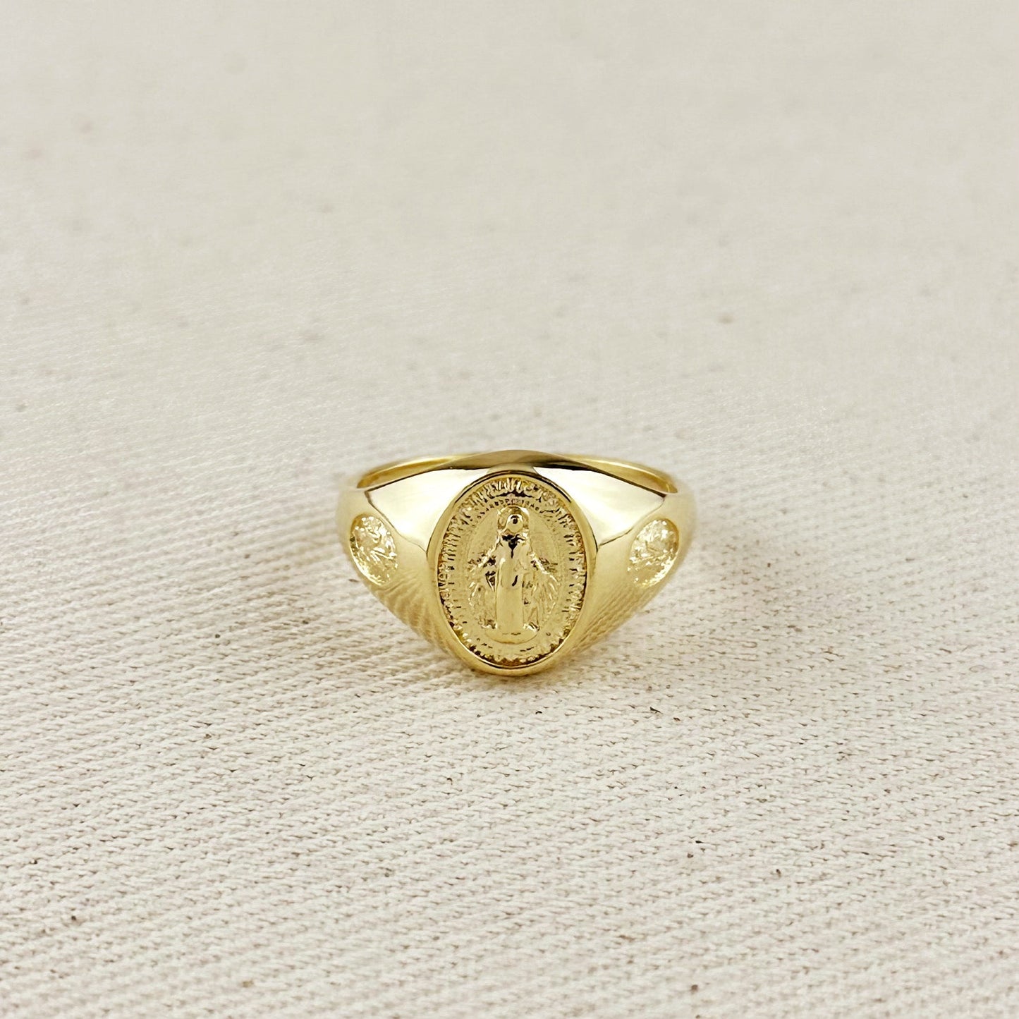 18k Gold Filled Lady Of Grace Signet Ring