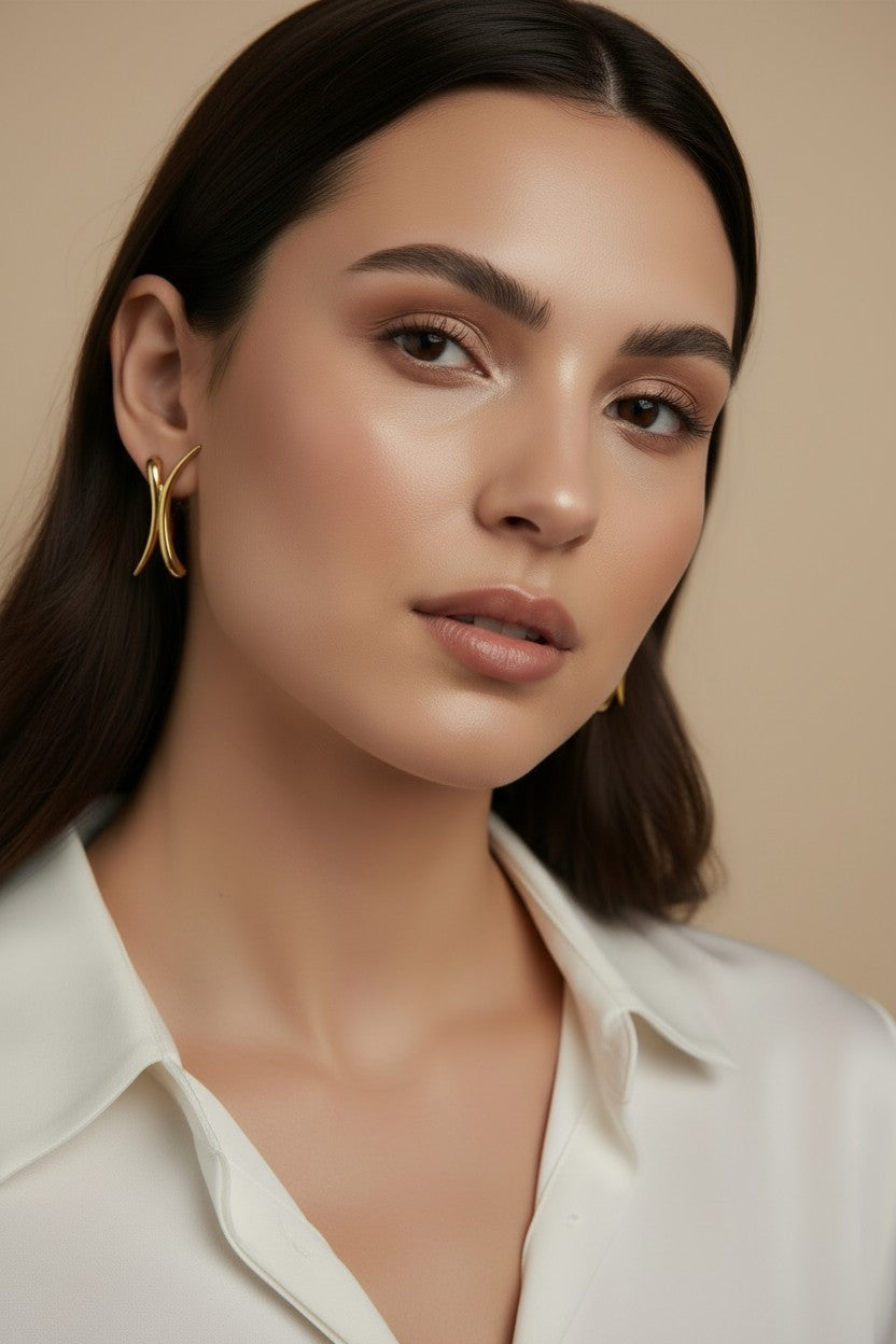 18k Gold Filled Oversized X Earrings — Sculpture You Can Wear