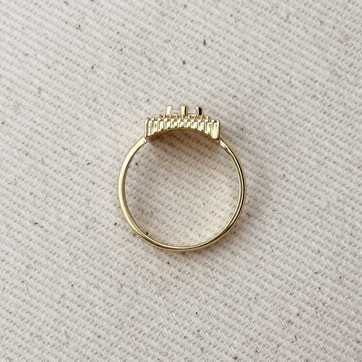 18k Gold Filled CZ Princess Cut Squared Top Ring