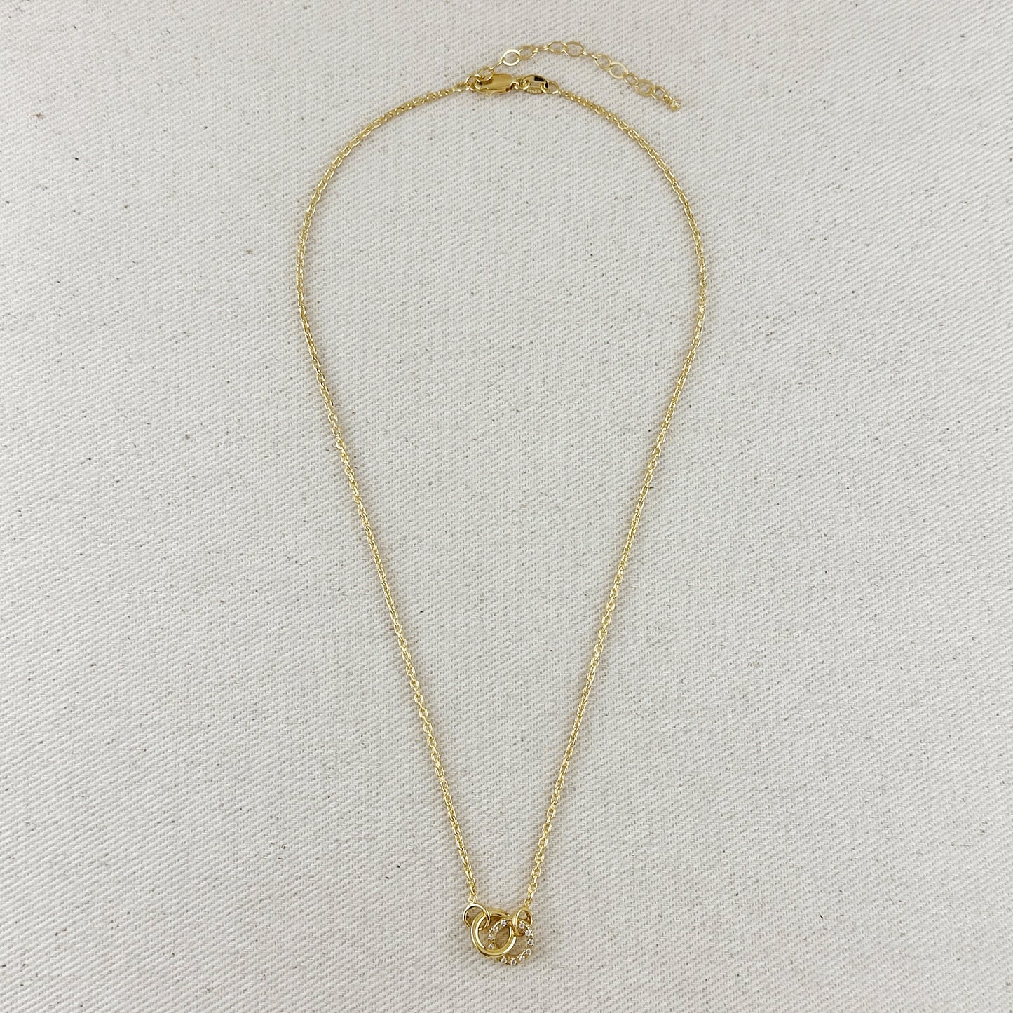 18k Gold Filled Linked CZ Necklace