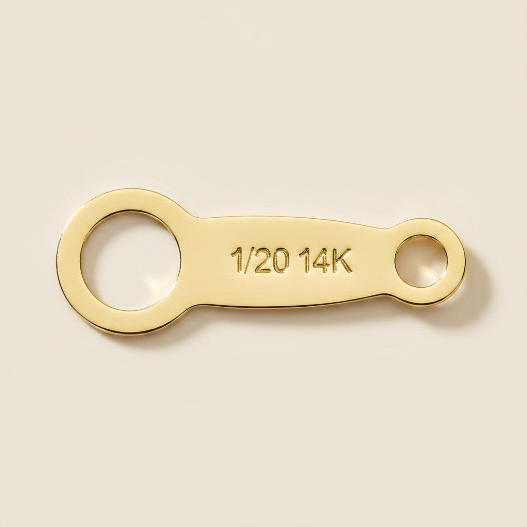 14k Gold Filled Japanese Quality Tag | Engraved 1/20 14K Marking