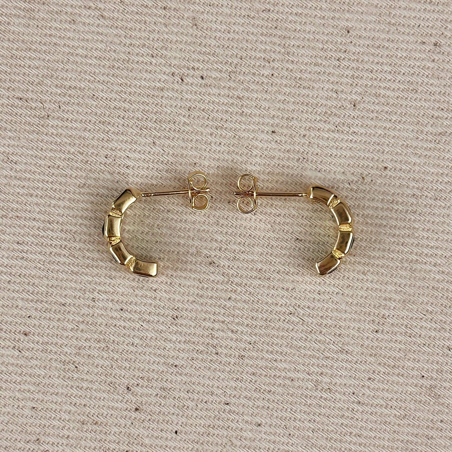 Chunky Gold Earrings for Women - CZ Curve Earrings | Statement Jewelry