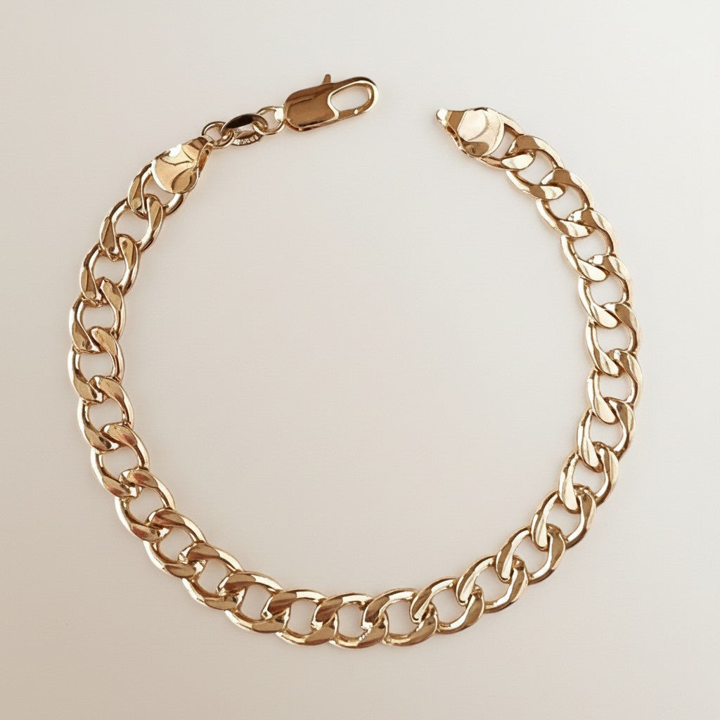 18k Gold Filled Cuban Chain Bracelet — 7.25mm of Bold. Three Sizes. Zero Apologies.