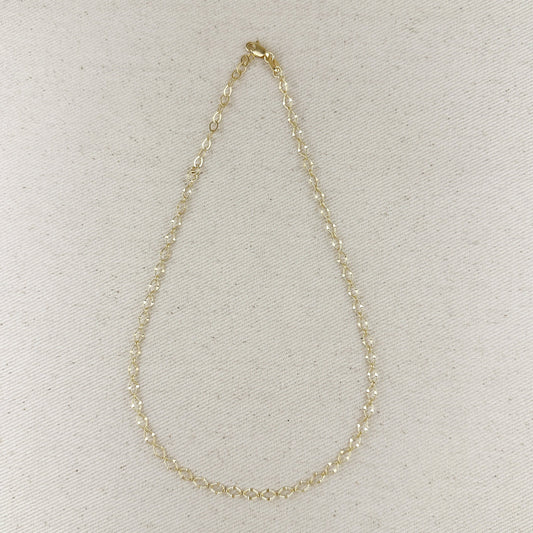 18k Gold Filled Diamond Cut Detailed Chain Necklace